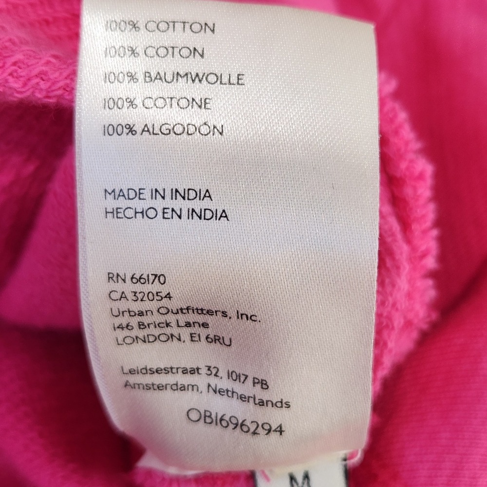 Pilcro Anthropologie V-Neck‎ Oversized Sweatshirt M Pink Grommet Accents - Picture 9 of 9
